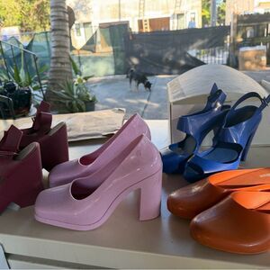3 Mellisa heels and 1 Mellisa mule